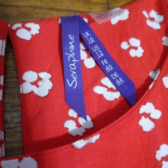 SERAPHINE leora nursing top in red floral (sz12) - Picture 6 of 12